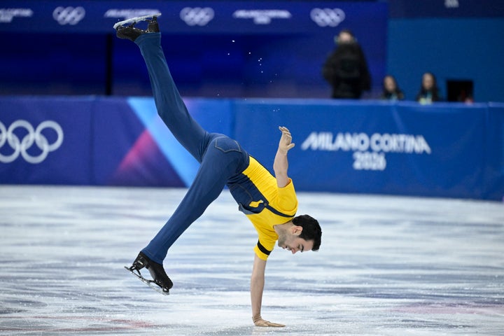 Spain's Tomas-Llorenc Guarino Sabate competes in the men's figure skating short program at Milano Ice Skating Arena on Tuesday.